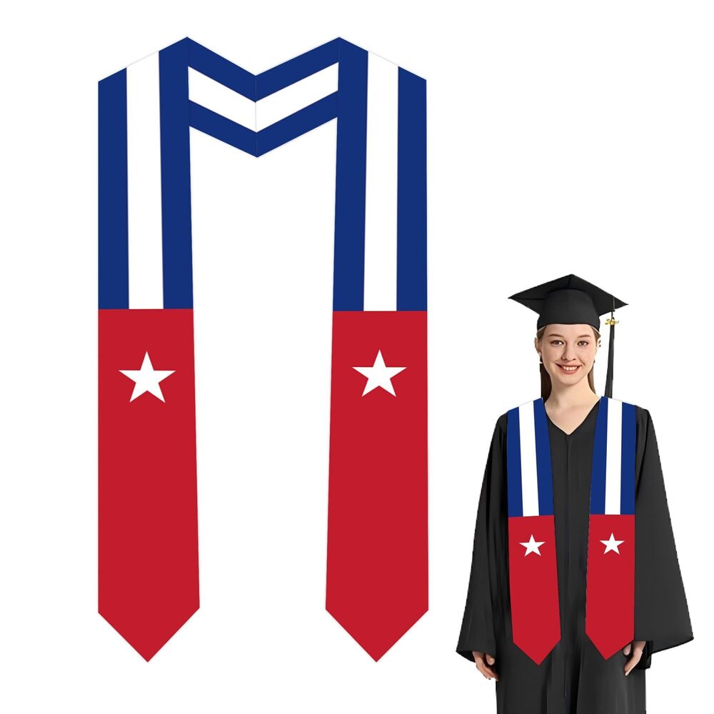 3278 National Flag Graduation Stole Embroidery Sash for Study Aboard